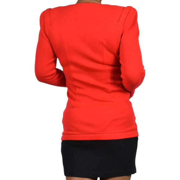 Vintage All That Jazz Blazer Dress Red Twofer Shoulder Pads Mini Buttons Small 4 - Picture 2 of 16